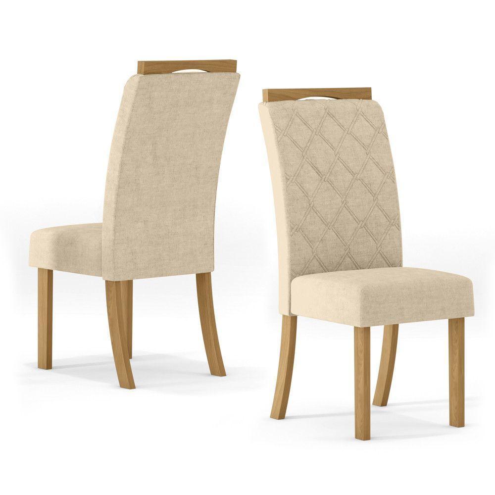 Conjunto Sala Jantar Mdf| 4Cadeiras Off White Nature E Linho - 8