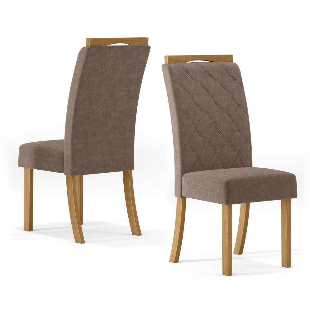 Conjunto Sala Jantar Mdf|Cadeiras Off White E Marrom Amêndoa - 7