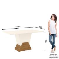 Conjunto Sala Jantar Mdf|Cadeiras Off White E Marrom Amêndoa - 9