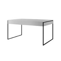 Mesa Jantar Industrial Branca 137X90Cm Com 4 Poltronas Pretas Base Ferro Pre Cor: Branco - 5
