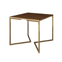 Mesa Jantar Industrial Quadrada 90Cm Amêndoa Base V C/4 Poltronas Daw Pretas Base Dou Cor: Amendoa - 6