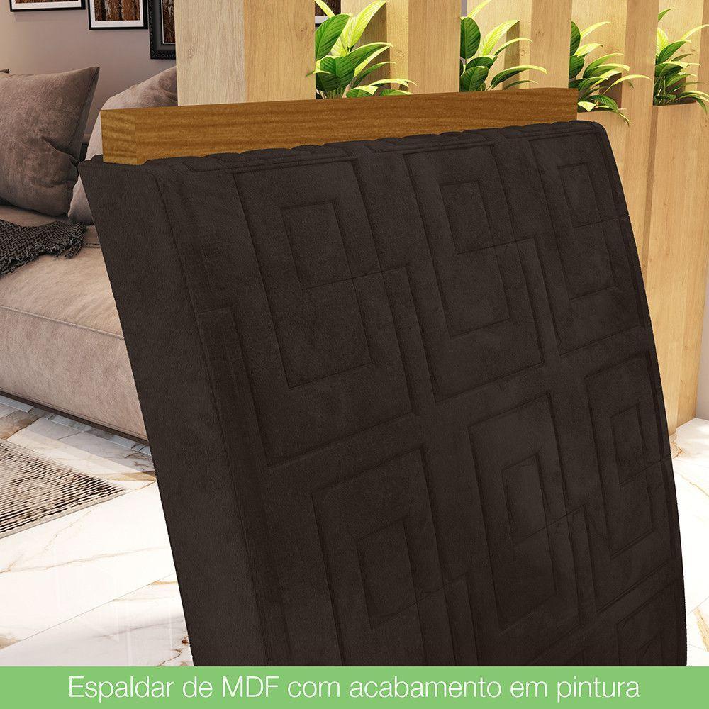 Conjunto Sala De Jantar Tampo Mdf 160 Cm 06 Cadeiras Marilia Casa 812 Nature Com Off White E Marrom - 4