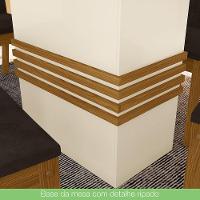 Conjunto Sala De Jantar Tampo Mdf 160 Cm 06 Cadeiras Marilia Casa 812 Nature Com Off White E Marrom - 2