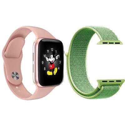 Kit 1 Relógio Smartwatch Ld5 Rosa + 1 Pulseira Nylon Verde