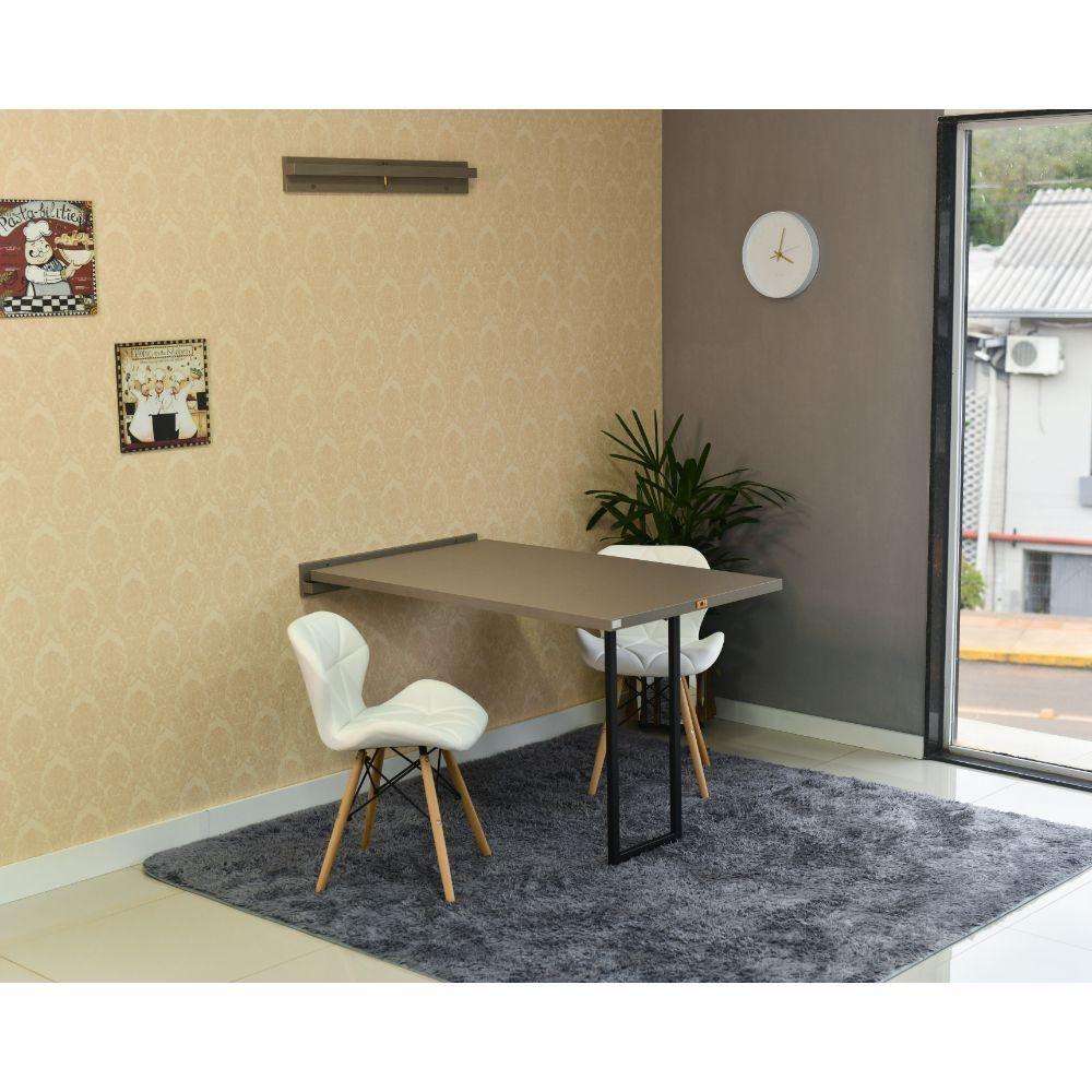 Conjunto Mesa Dobrável Retrátil 120 X 75 Volpi e 2 Cadeiras Slim Branca - 1
