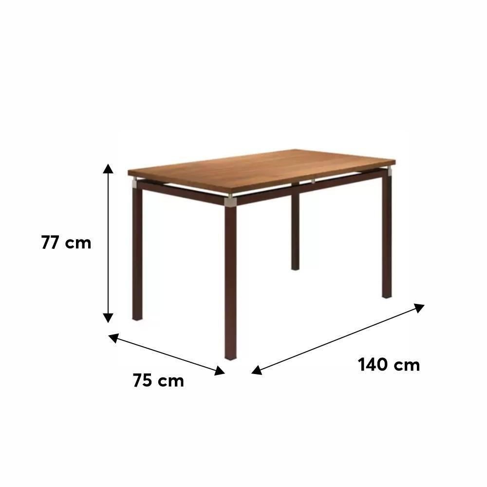 Conjunto Sala De Jantar Flórida Com 6 Cadeiras Linho Bege E Metal Preto Bm Tubulares - 3