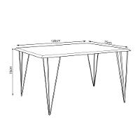 Conjunto De Mesa Clips De Ferro Preto Tampo Amêndoa 120X75 4 Cadeiras Ferro Preta Assento Pret - 2