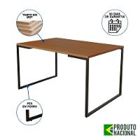 Mesa Industrial Base Ferro Preto Tampo 137X90 Canela 4 Cadeiras Ferro Preto Assento Amarelo - 5