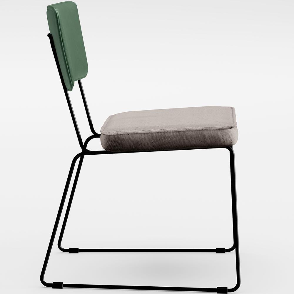 Mesa 160cm Off White E 6 Cadeiras Facto Verde Musgo Bege - 4