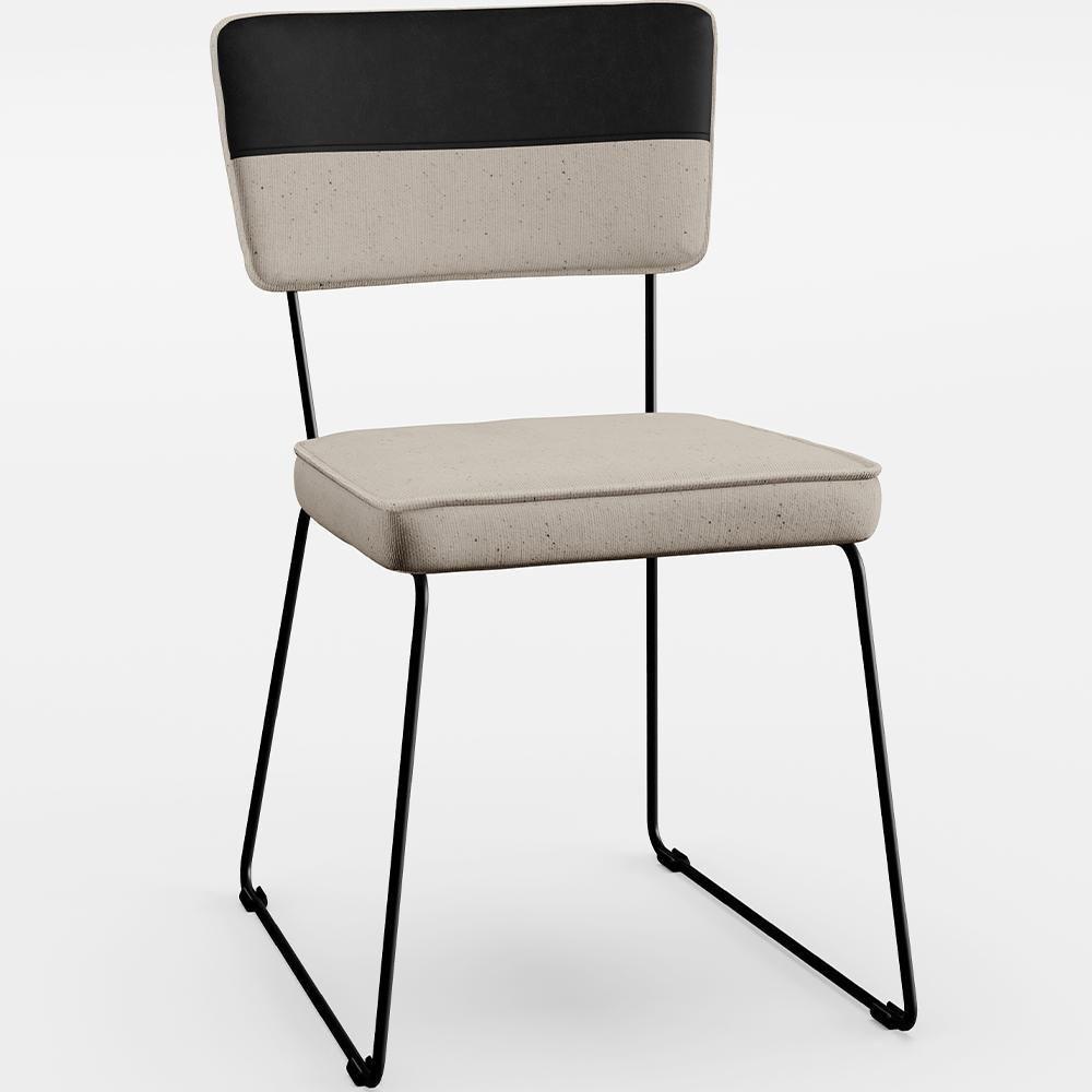 Mesa Capri 160 Off White Nature Com 6 Cadeiras Preto Bege - 10