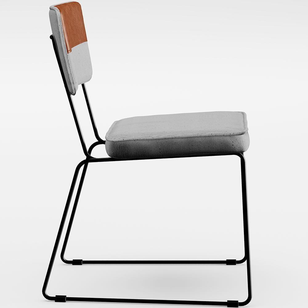 Mesa Capri 160cm Off White Com 6 Cadeiras Faixa Camel Cinza - 4