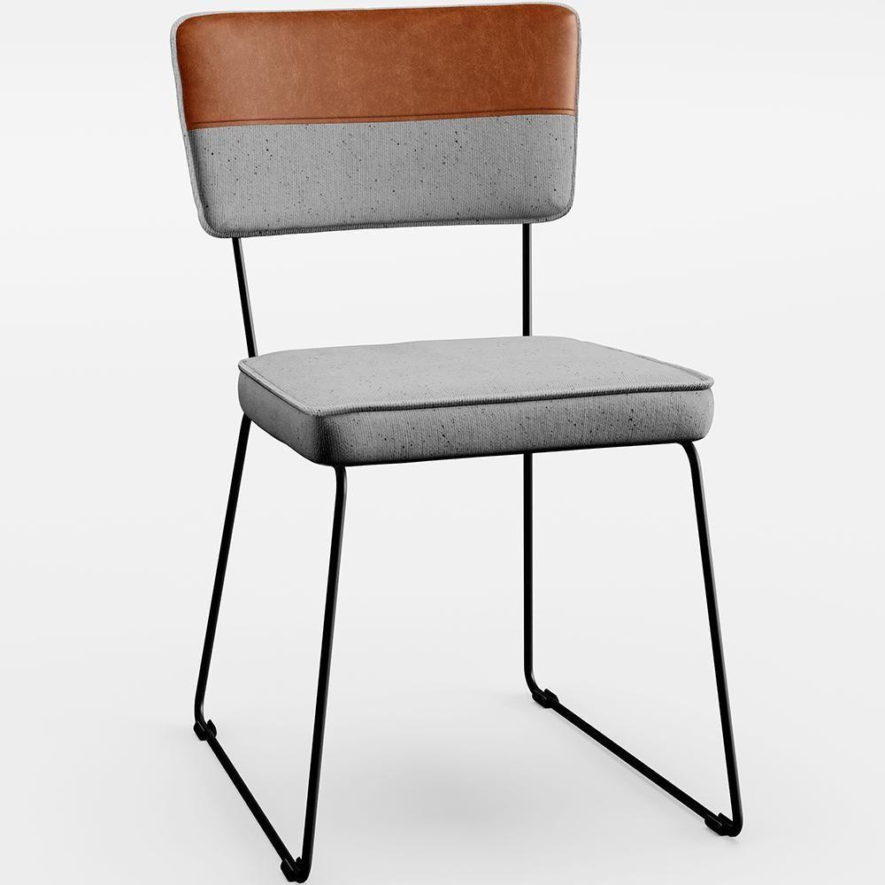 Mesa Capri 160cm Off White Com 6 Cadeiras Faixa Camel Cinza - 12