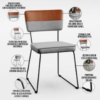 Mesa Capri 160cm Off White Com 6 Cadeiras Faixa Camel Cinza - 15