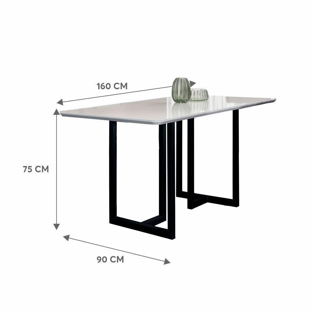 Conjunto Sala De Jantar Lisboa Com 6 Cadeiras Rattan Grafite E Metal Preto Bm Tubulares - 5