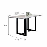 Conjunto Sala De Jantar Lisboa Com 6 Cadeiras Rattan Grafite E Metal Preto Bm Tubulares - 5