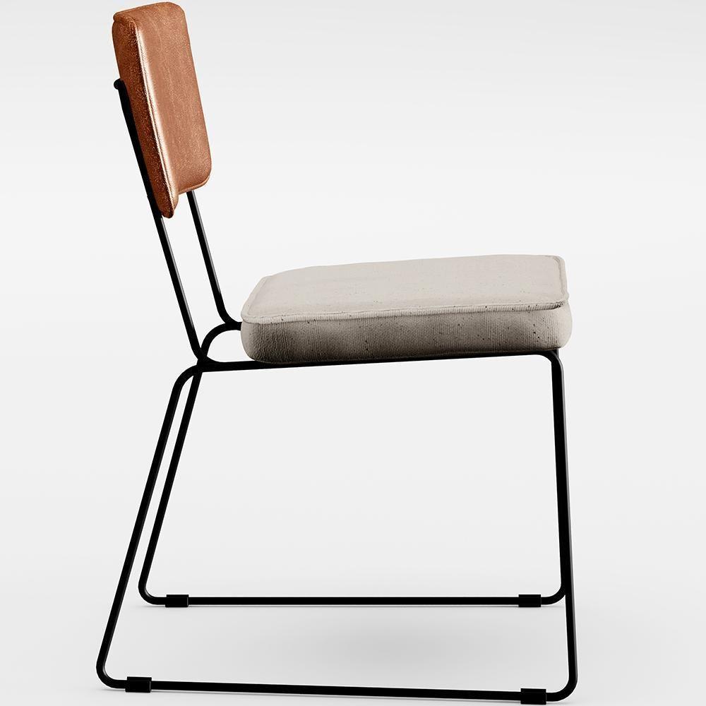 Mesa De Jantar Capri 160 Off White Com 6 Cadeiras Camel Cru - 4