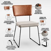 Mesa De Jantar Capri 160 Off White Com 6 Cadeiras Camel Cru - 8