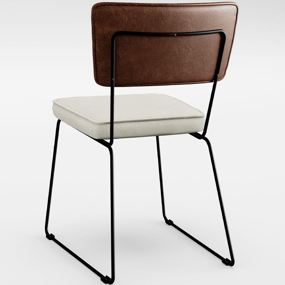 Mesa Capri 160cm Off White Com 6 Cadeiras Marrom Champagne - 2