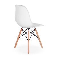 Conjunto Mesa De Jantar Redonda Luana Amadeirada Branca 120cm Com 4 Cadeiras Eames Eiffel - Branco