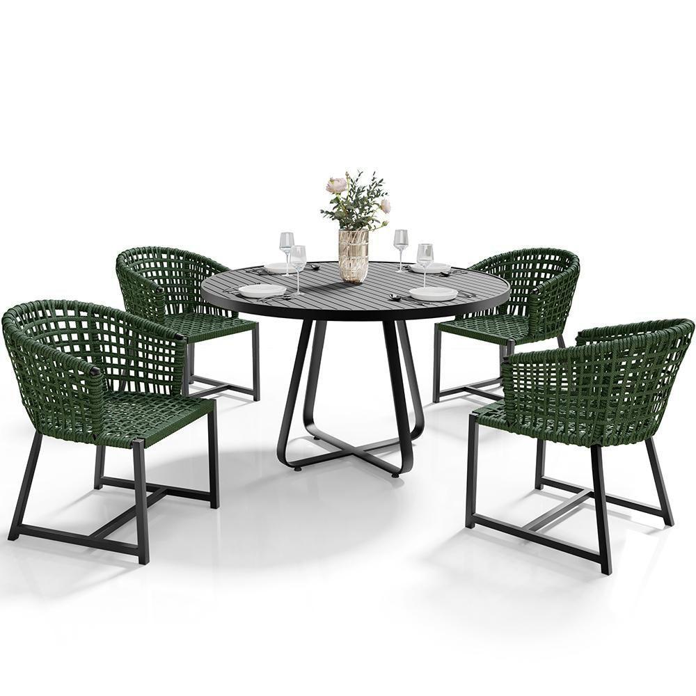 Kit Mesa Wine Com 4 Cadeira Área Externa Belize D04 Verde - 1