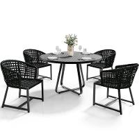 Kit Mesa Wine Com 4 Cadeira Área Externa Belize D04 Preto - 1
