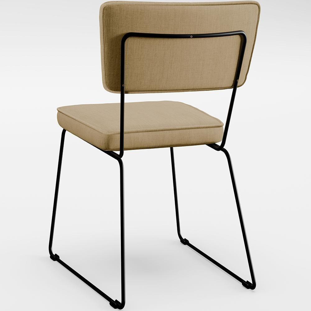 Mesa Capri 160 Off White 6 Cadeiras Faixa Camel Bege Escuro - 2