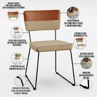 Mesa Capri 160 Off White 6 Cadeiras Faixa Camel Bege Escuro - 8