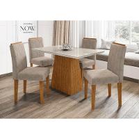 Sala Jantar Mesa 1,20m 4 Cadeiras Ypê Off White Wd25 - 3