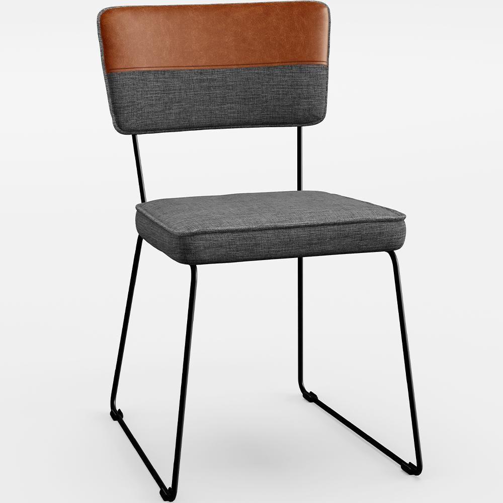 Mesa Capri 160 Offwhite 6 Cadeiras Faixa Camel Cinza Escuro - 10