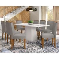 Mesa Jantar Jasmin 1,80m 8 Cadeiras Offwhite Ypê Wd25 - 1