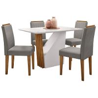 Mesa Jantar Veneza 1,20m 4 Cadeiras Ypê Off white Wd25 - 4