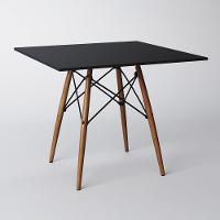 Conjunto De Mesa De Jantar Quadrada 90Cm Tampo De Madeira Preto Com 2 Cadeiras Pretas - 5