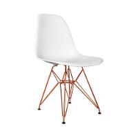 Conjunto De Mesa De Ferro Cobre Tampo Amêndoa 135X75 6 Cadeiras Cobre Assento Branco - 9