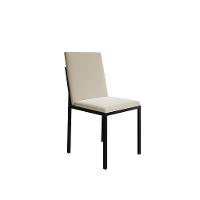 Conjunto De Jantar Mesa Mônaco 90Cm Tampo Preto Com 4 Cadeiras Estofadas Bege - Cor: Preto - 7