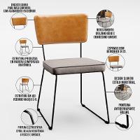 Mesa Capri 160cm Off White Nature E 6 Cadeiras B05 WhiBege - 8