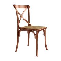 Conjunto De Mesa Eiffel Redondo Tampo De Madeira 110Cm Branco Com 4 Cadeiras Cobre - Branco - 4