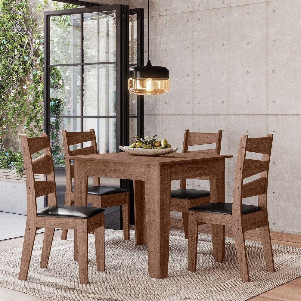 Conjunto Sala De Jantar0,90 Com 4 Cadeiras Amêndoa 11C - 1