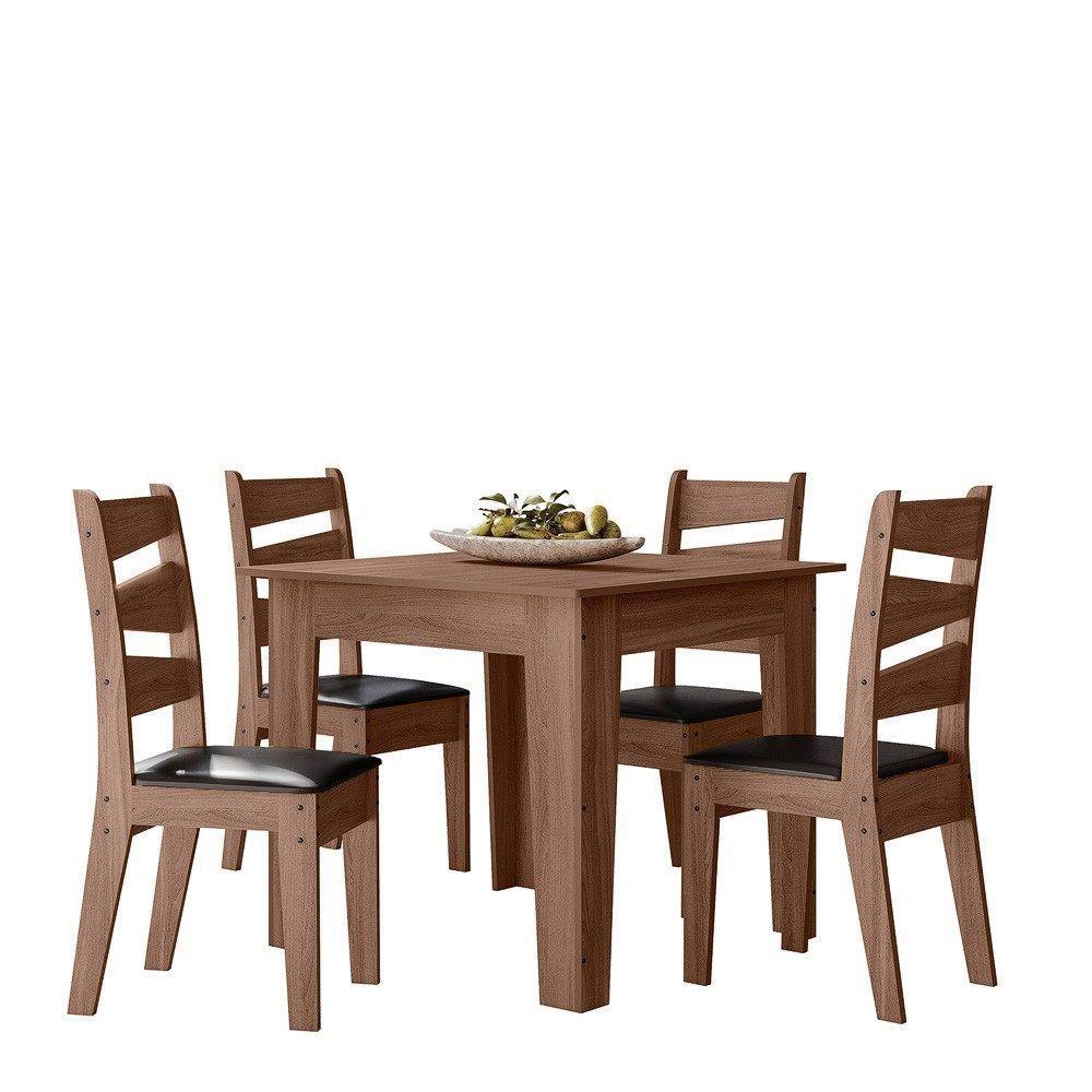 Conjunto Sala De Jantar0,90 Com 4 Cadeiras Amêndoa 11C - 4