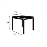 Conjunto De Mesa Tubular Malva Com 4 Cadeiras 151 Tampo De Vidro 75Cm Preto Assento Cedro Artefamol - 2