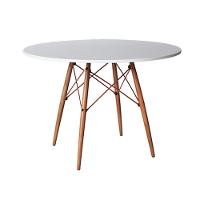Jogo De Mesa Eiffel Redondo Tampo De Madeira 110Cm Branco Com 4 Cadeiras Katrina Cobre - Cor: Branco - 5