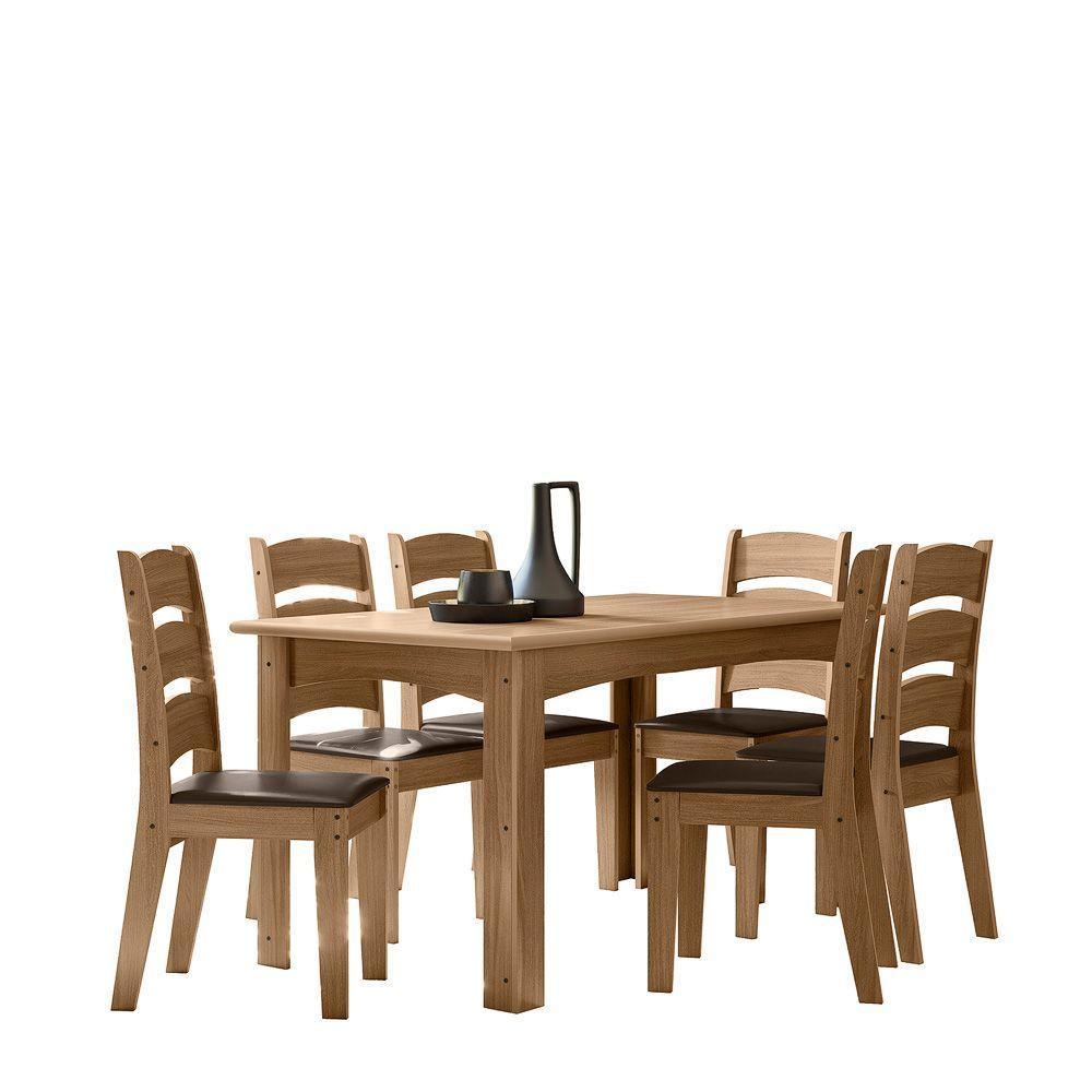 Conjunto Sala De Jantar Mali 1,56 Com 6 Cadeiras Cedro 61C - 5