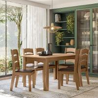 Conjunto Sala De Jantar Mali 1,56 Com 6 Cadeiras Cedro 61C - 1