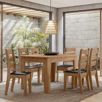 Conjunto Sala De Jantar Itália 1,35 Com 6 Cadeiras Cedro 11C - 1