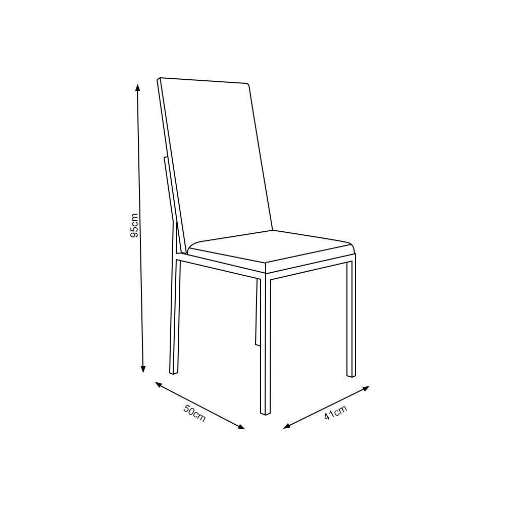 Conjunto De Jantar Mesa Mônaco Premium 90Cm Preta Com 4 Cadeiras Estofadas Marrom - Cor: Preto - 3