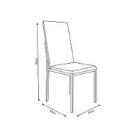 Conjunto De Jantar Mesa Mônaco Premium 90Cm Preta Com 4 Cadeiras Estofadas Marrom - Cor: Preto - 3