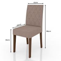 Conjunto Sala De Jantar Mesa Agata 6 Cadeiras Jade Poliman Amêndoa Com Off White - 10