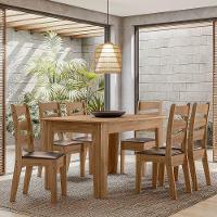 Conjunto Sala De Jantar Itália 1,35 Com 6 Cadeiras Cedro 61C - 1