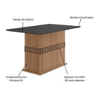 Conjunto Sala De Jantar Mesa Agata 4 Cadeiras Jade Poliman Carvalho Com Grafite - 9