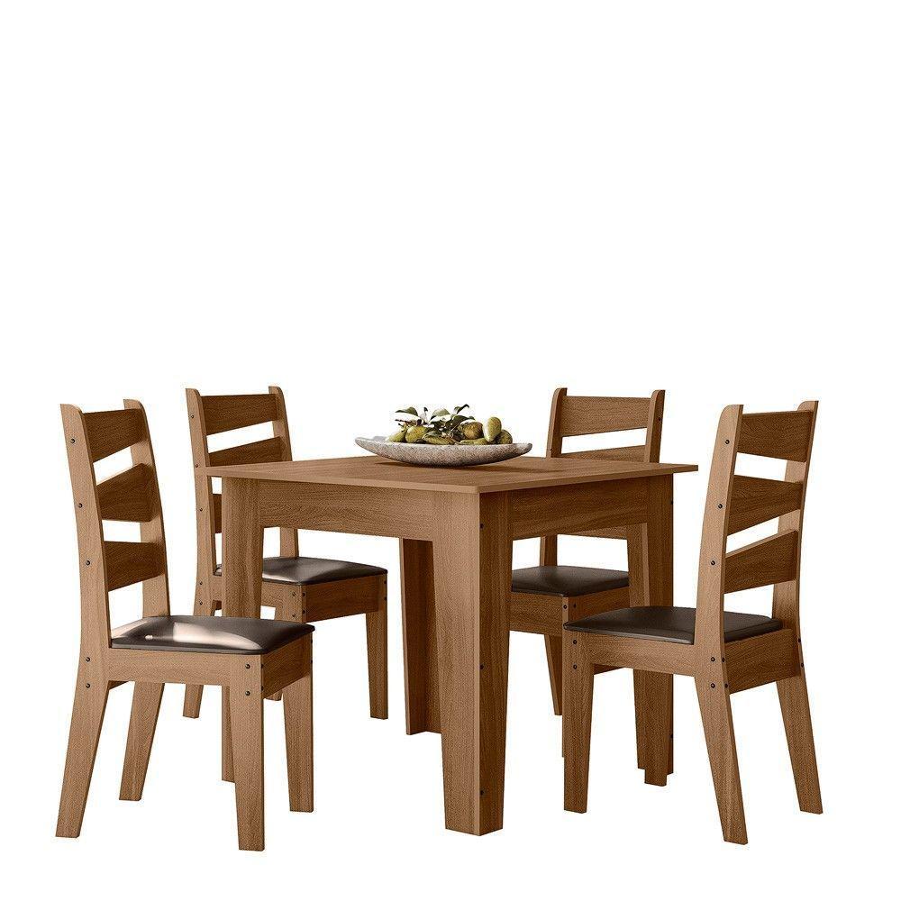 Conjunto Sala De Jantar Itália 0,90 Com 4 Cadeiras Cedro 61C - 5