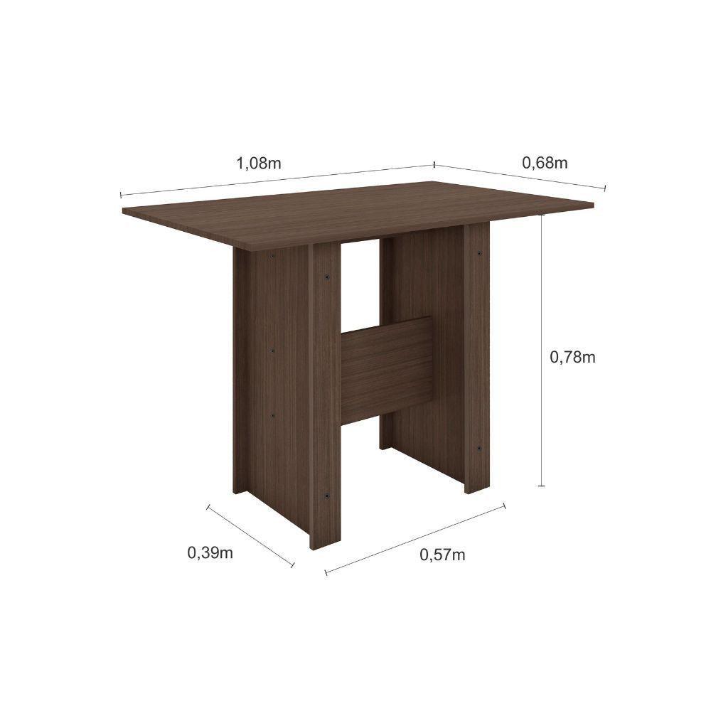 Conjunto Mesa De Jantar 4 Lugares Milano Amêndoa Com Preto - 8